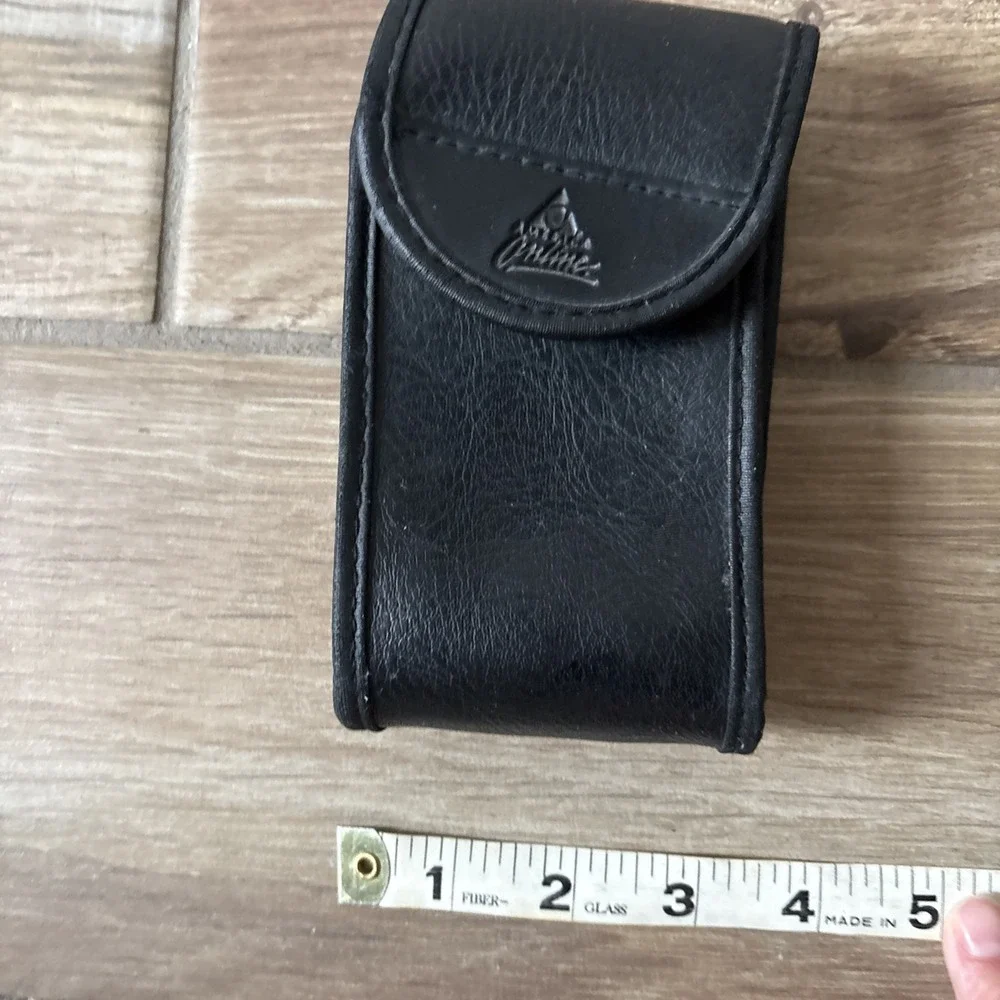 Aol Logo Black Leather Snap Camera Case Pouch